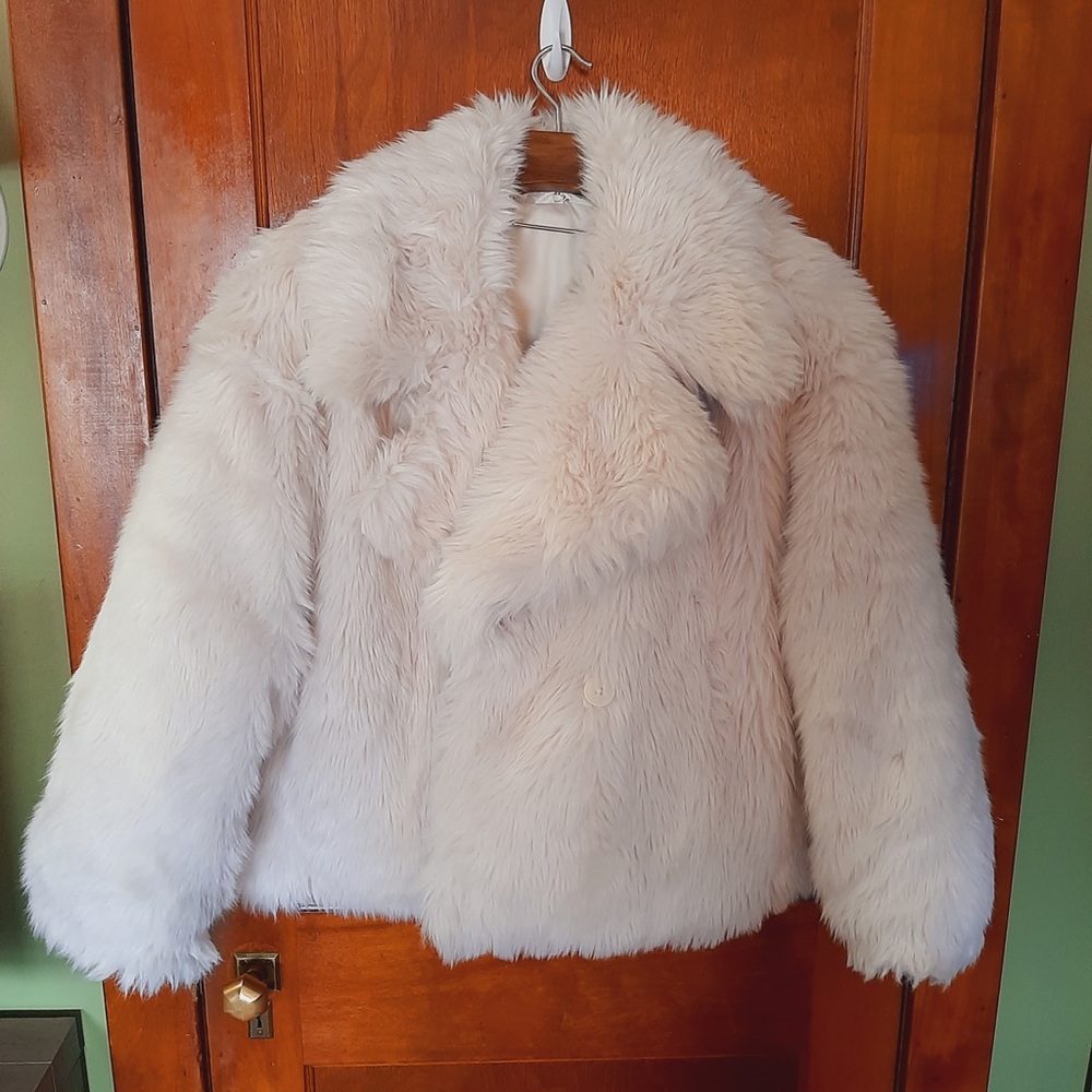 banana republic faux fur reversible jacket - XL